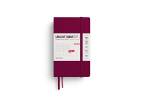 LEUCHTTURM DAILY PLANNER 2026 A6 HC 12 MONTHS PORT RED 372779